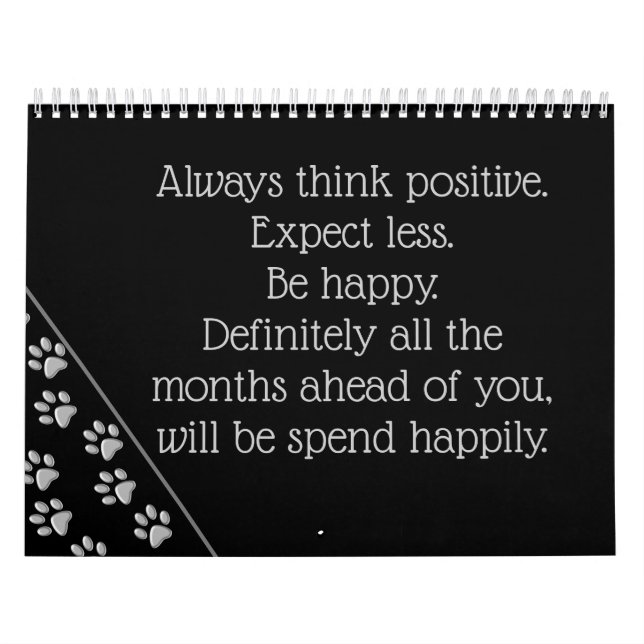 Calendrier Poches de chien d'argent noir Arrière - plan d'imp (Protection)