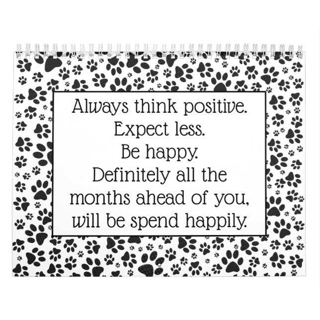 Calendrier Poches de chien noir et blanc Poka Dot (Protection)
