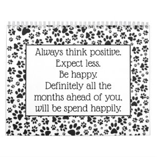 Calendrier Poches de chien noir et blanc Poka Dot