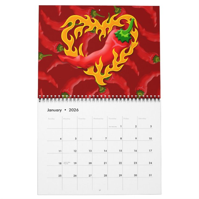 Calendrier Poivre chili au coeur de flamme (Jan 2026)