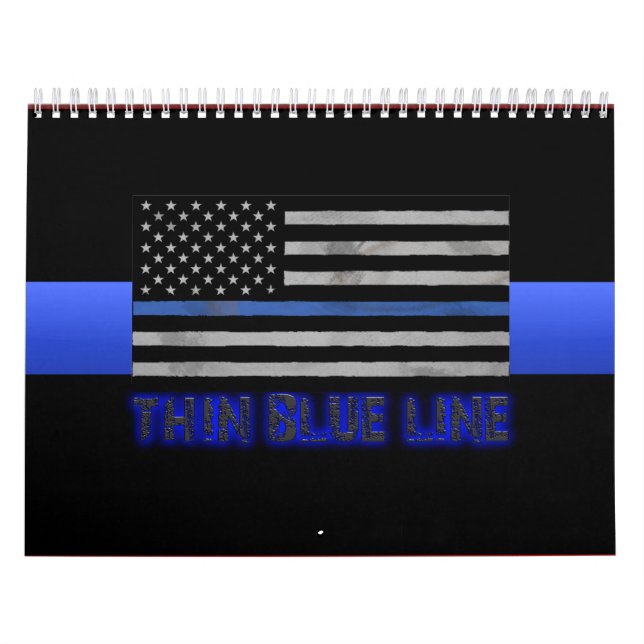 Calendrier Police Mince Ligne bleue 3D (Protection)