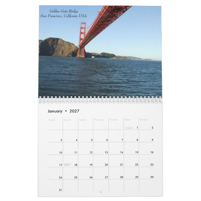Calendrier Ponts célèbres 2015 (Jan 2027)