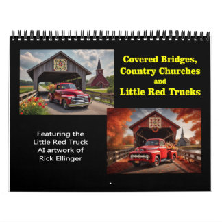 Calendrier Ponts couverts, églises et petits camions rouges