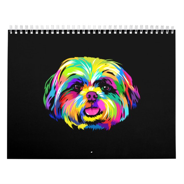 Calendrier Pop Art Shih Tzu Amoureux de les chiens (Protection)