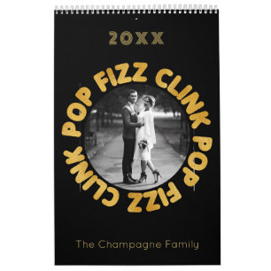 Calendrier Pop Fizz Clink Typographie moderne Photo