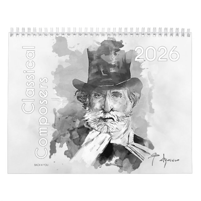 Calendrier Portraits de compositeurs classiques, 2026 (Protection)