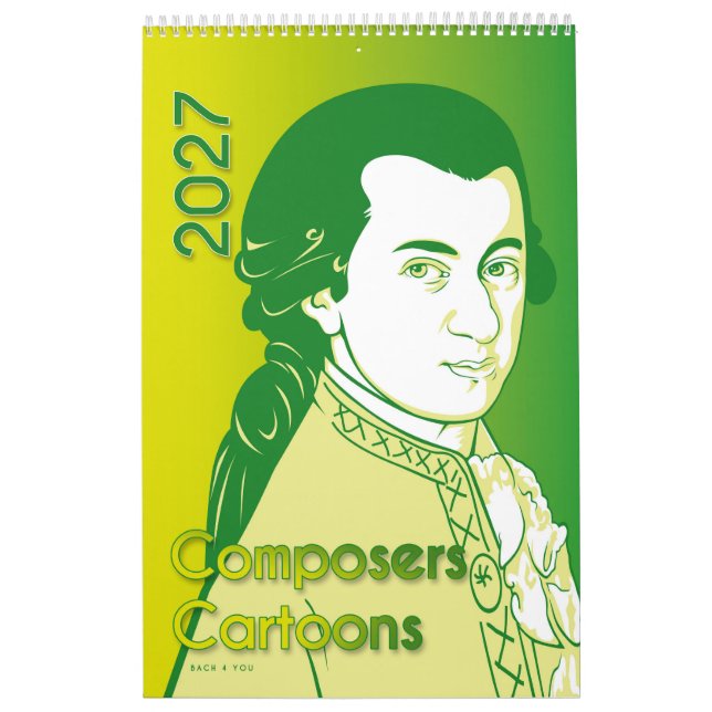 Calendrier Portraits de compositeurs classiques, style cartoo (Protection)
