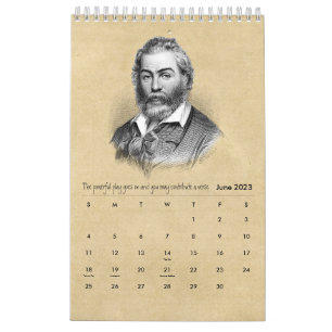 Calendrier Portraits et poésie de Walt Whitman