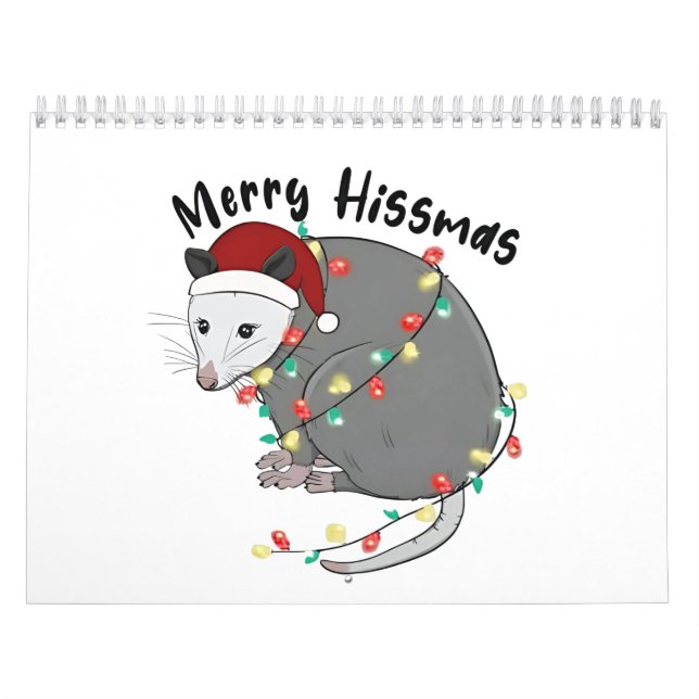 Calendrier Possum Eat Trash Christmas Lights Merry Hissmass (Protection)
