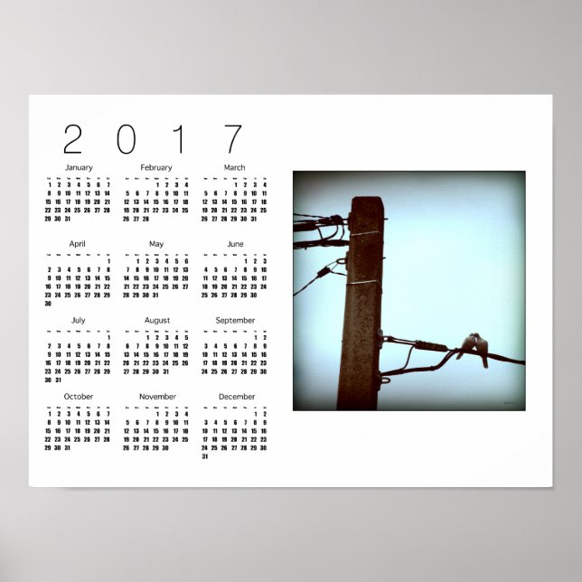 Calendrier Poster 2017 LE BAISE Blanc (Devant)