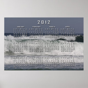 Calendrier Poster des Vagues de l'Océan