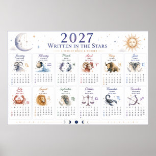 Calendrier Poster Mural Astrologique 2027 