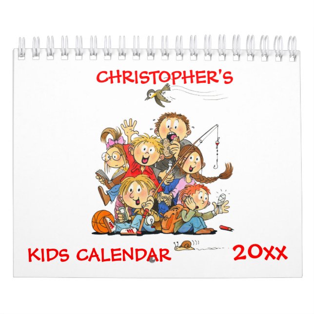 Calendrier pour les enfants rouges de petite taill (Protection)