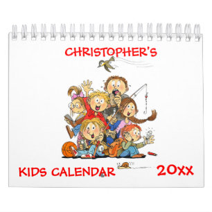 Calendrier pour les enfants rouges de petite taill