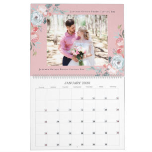 Calendrier Première Année de Jeunes Mariés Collage de Photo