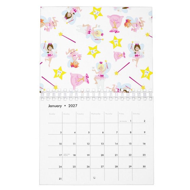 Calendrier Pretty Tooth Fairy Magic Wand White Teeth (Jan 2027)