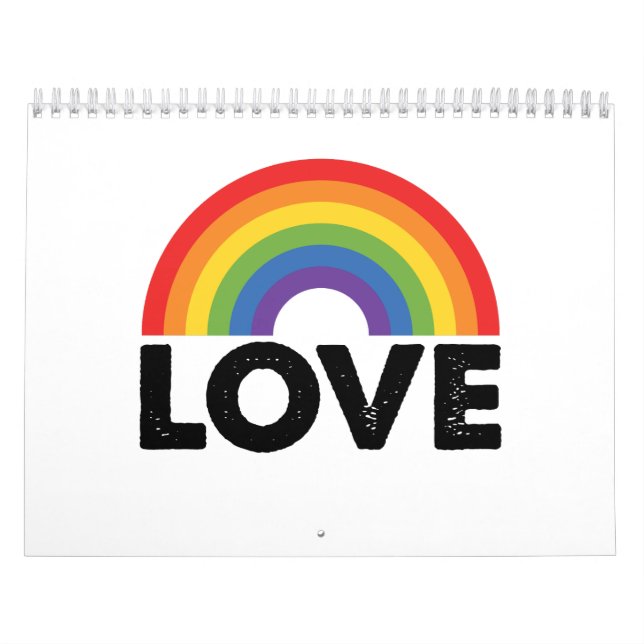 Calendrier Pride L'amour est amour L'égalité gay Rainbow LGBT (Protection)