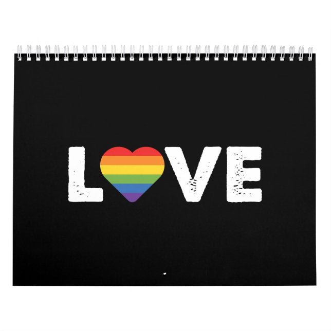 Calendrier Pride L'amour est amour L'égalité gay Rainbow LGBT (Protection)