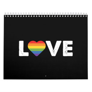 Calendrier Pride L'amour est amour L'égalité gay Rainbow LGBT
