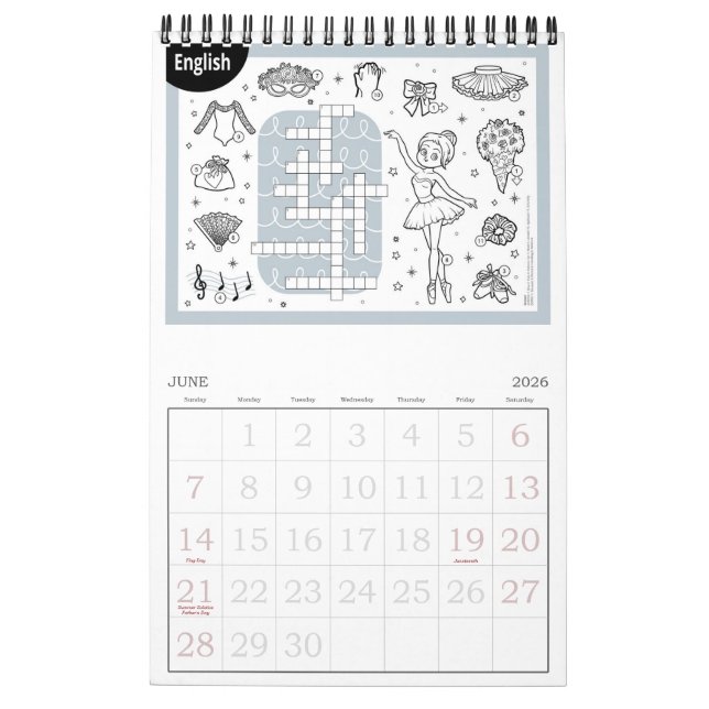 Calendrier Princesse Ballerina (Jun 2026)