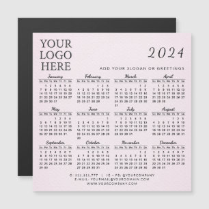 Calendrier professionnel 2024 moderne Magnet Blush