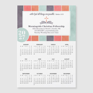 Calendrier promo église 2027 multicolore à rayures