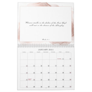 Calendrier Psaume 91 Écriture Bible Verse rose Dusty Abstrait