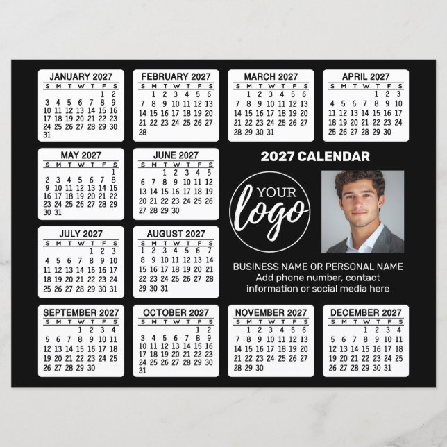 Calendrier publicitaire sur feuille de papier (Devant)