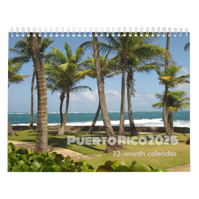 Calendrier Puerto Rico 12 Months Calendar 2026 (Protection)