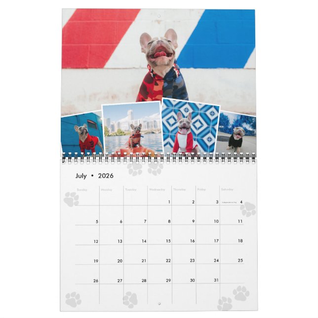 Calendrier Pws Monthly Photo Collage Photos d'animaux de comp (Jul 2026)