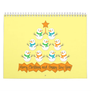 Calendrier Pyramide des sapins de Noël faite de bonhommes de