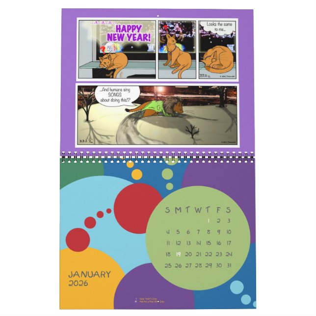 Calendrier quotidien des dessins animés abyssiniqu (Jan 2026)