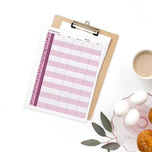 Calendrier quotidien des rendez-vous   Rose