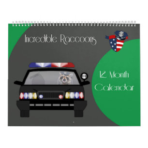 Calendrier Raccoon 2020 12 mois