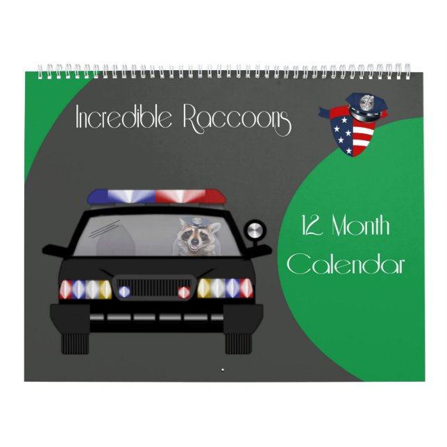 Calendrier Raccoon 2020 12 mois (Protection)