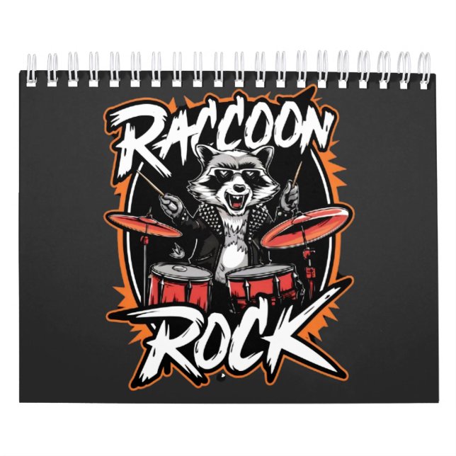 Calendrier Raccoon Rock T-shirt - Funny Raccoon Cowboy Design (Protection)