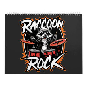 Calendrier Raccoon Rock T-shirt - Funny Raccoon Cowboy Design