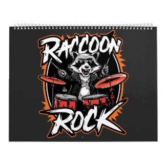 Calendrier Raccoon Rock T-shirt - Funny Raccoon Cowboy Design