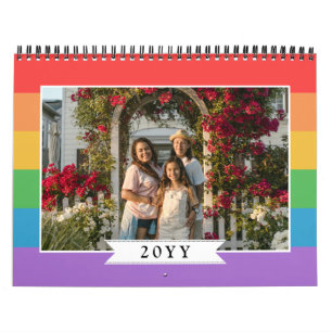 Calendrier Rainbow Stripes LGBT Photos de famille