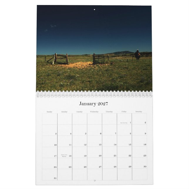 Calendrier Ranch de Sweetgrass (Jan 2027)