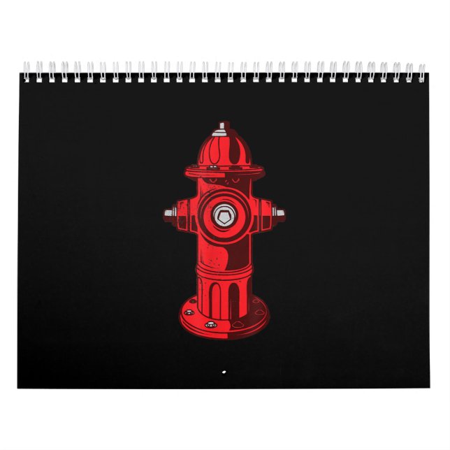 Calendrier Red Graphic Fire Hydrant Pompier Cadeaux de travai (Protection)