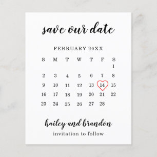 Calendrier Red Heart Budget Wedding Enregistrer la