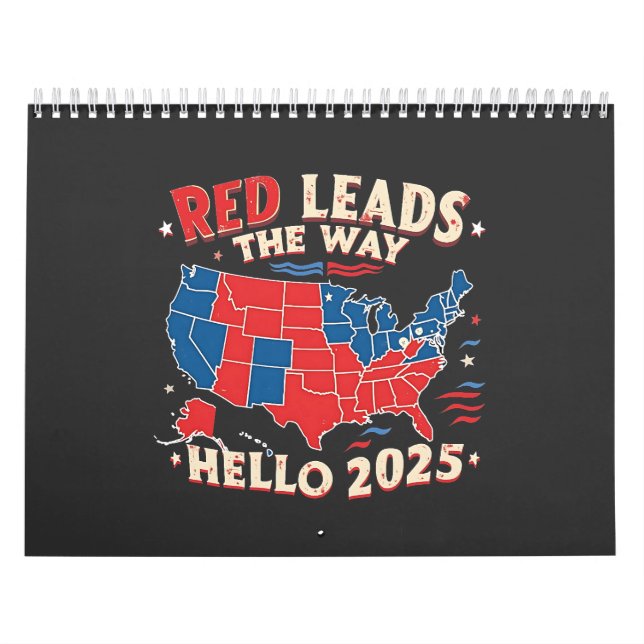 Calendrier Red mène la voie Bonjour 2025 Inauguration Trump (Protection)