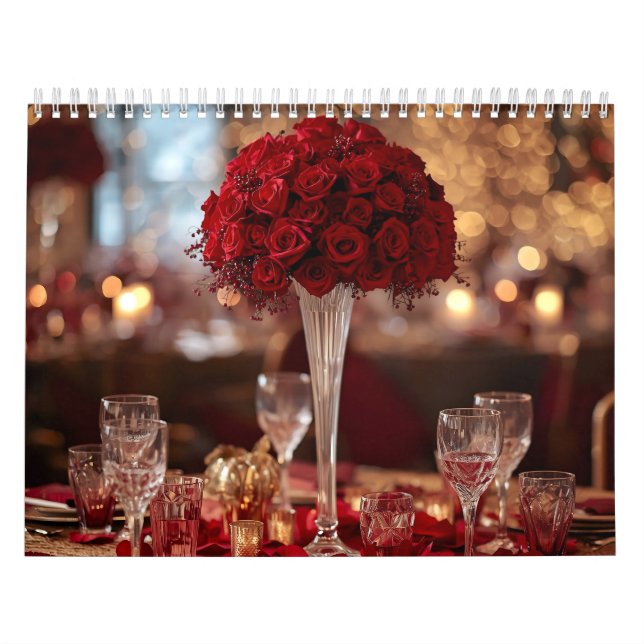 Calendrier Red Rose Valentine Romantic Wall Desk   (Protection)
