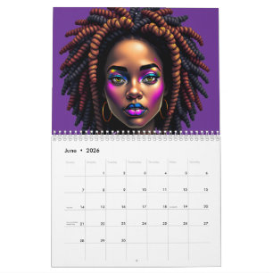Calendrier Reine Noire Mélanine Afrocentrique Sista Dreadlock