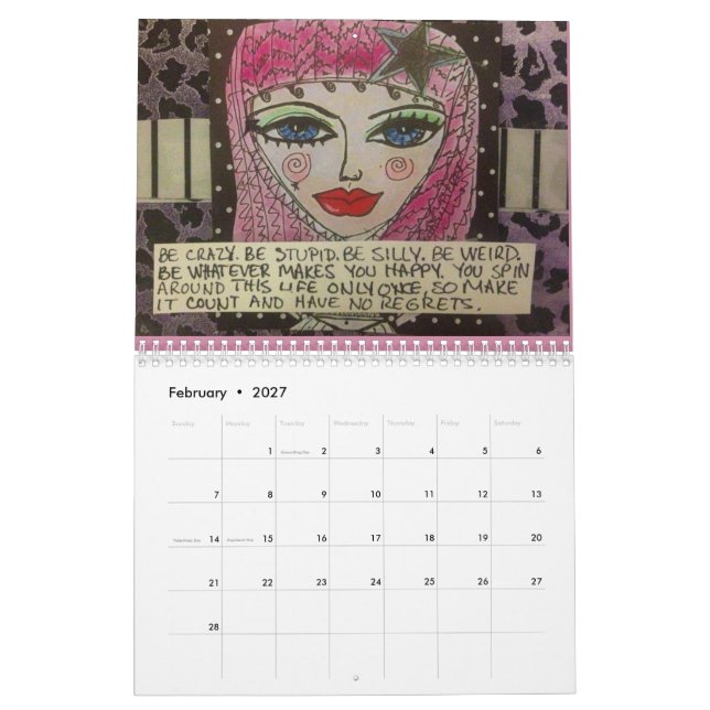 CALENDRIER REMPLI DE MAUVAIS ART DE FILLE (Feb 2027)