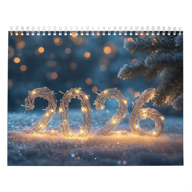 Calendrier renard mignon de l'hiver nouvel an 2026 (Protection)