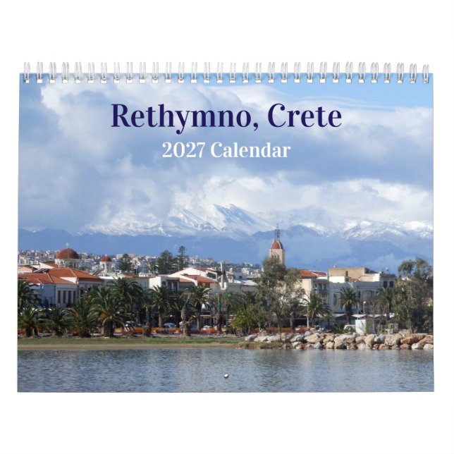 Calendrier Rethymno Crète Grèce 2027 (Protection)