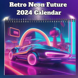 Calendrier Retro Neon Future 2024