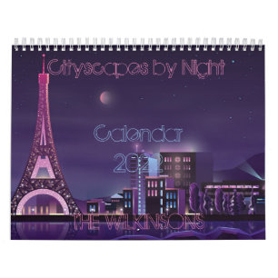 Calendrier Rétrowave Synthwave Cityscapes par Nuit 2022